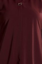 Women’s Solid Tunic with Fashionable V-Fold Neck,(wine)