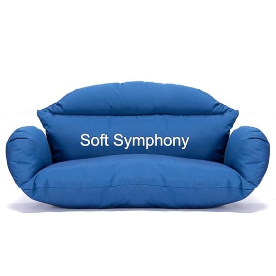 Soft Symphony Cushions for Double Seater Swing Chair - Polyester Cloth Cushion for Hanging/Outdoor Egg/Garden Jhula - Seat Padded Pillow Blue