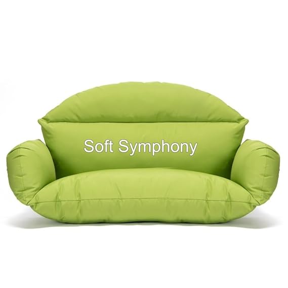 Soft Symphony Cushions for Double Seater Swing Chair - Polyester Cloth Cushion for Hanging/Outdoor Egg/Garden Jhula - Seat Padded Pillow Green