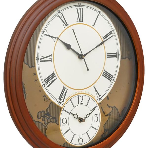 Modern Stylish Non Ticking Silent Analog Round Wooden Wall Clock for Home, Living Room, Bedroom, Office, and Kitchen