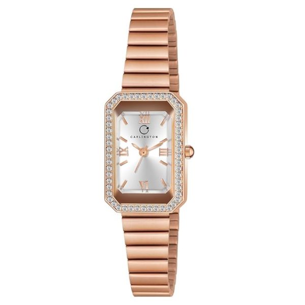 Carlington Iconic Analog Watches for Women with Premium Linked Stainless Steel Strap - CT 2032