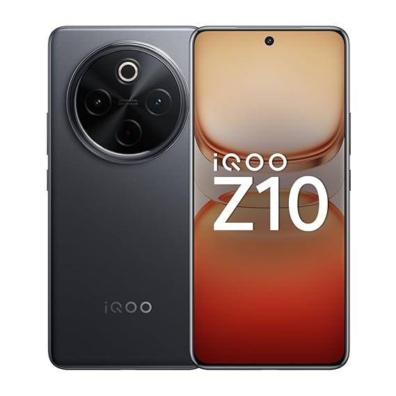 iQOO Z10 5G (Stellar Black, 12GB RAM, 256GB Stroage) | India's Biggest Ever 7300 mAh Battery | Snapdragon 7s Gen 3 Processor | Brightest Quad Curved AMOLED Display in The Segment