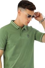 Peter England Men's Regular Fit Insignia Half Sleeve Polo T-Shirt | Cotton Rich | Premium Pique Weave