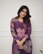 Women's Chanderi Straight Printed Kurta with Pant