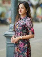 Women's Chanderi Stitched Printed Kurta for Women