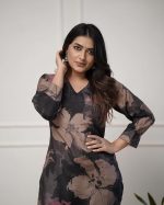 Women's Chanderi Straight Printed Kurta with Pant