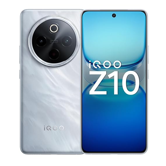 iQOO Z10 5G (Silver, 12GB RAM, 256GB Stroage) | India's Biggest Ever 7300 mAh Battery | Snapdragon 7s Gen 3 Processor | Brightest Quad Curved AMOLED Display in The Segment