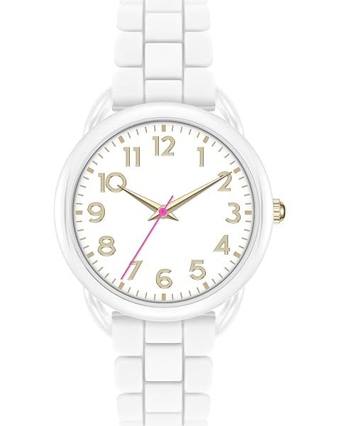 Asan Ge 36MM Women's Watch - Comfortable Silicone Band, 3ATM Water Resistant, Scratch Resistant, Accurate Japanese Quartz - Stylish & Reliable,Women's Wrists Large Face Watch Easy to Read White