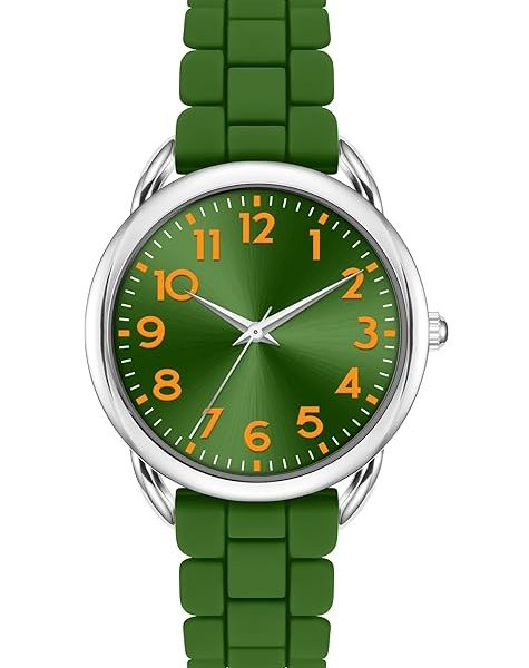 Asan Ge 36MM Women's Watch - Comfortable Silicone Band, 3ATM Water Resistant, Scratch Resistant, Accurate Japanese Quartz - Stylish & Reliable,Women's Wrists Large Face Watch Easy to Read