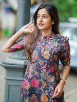 Women's Chanderi Stitched Printed Kurta for Women