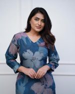 Women's Chanderi Straight Printed Kurta with Pant