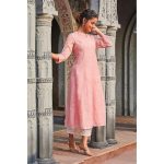 Women Yard-Dyed Thread Work A-Line Kurta