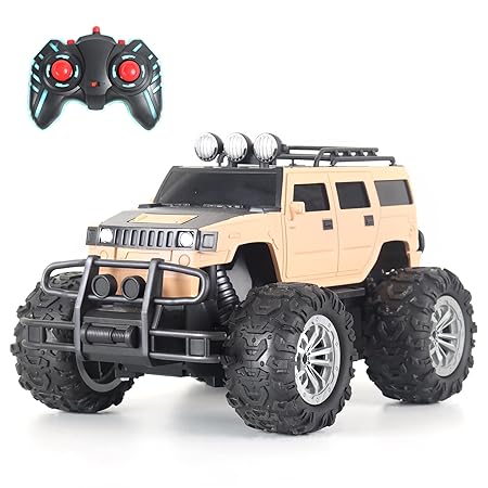 Popsugar Off Roader Rechargeable Remote Control Car | RC Car Monster Truck | 4 Headlight Modes | Lithium Battery | C-Type Charging | Remote Control Car for Kids | Made in India