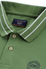 Peter England Men's Regular Fit Insignia Half Sleeve Polo T-Shirt | Cotton Rich | Premium Pique Weave