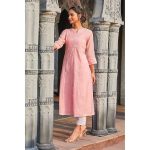 Women Yard-Dyed Thread Work A-Line Kurta