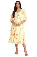Women's Georgette Relaxed Fit A Line Dobby Tie & Dye Below The Knee A-Line Kurta Dress