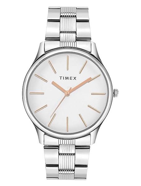 Timex 3 Hands Men Analog White Dial Coloured Quartz Watch, Round Dial with 40 mm Case Width - TWTG73S (Silver)