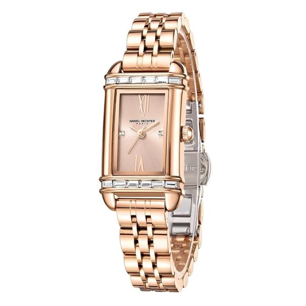 Daniel Hechter Paris Louvre Collection Square Dial Watch for Women with Roman Indices and Stainless Steel Strap-DHW2006