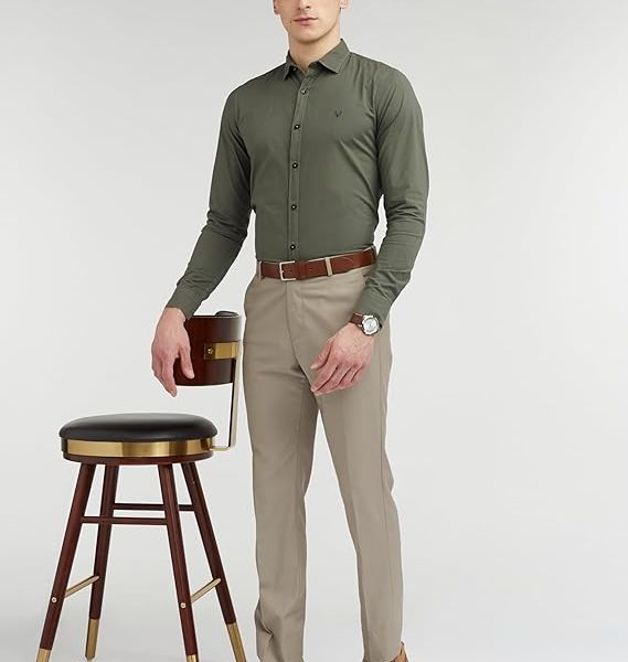 Allen Solly Men's Plain Slim Fit Shirt