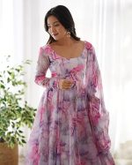 Women Floral Print Anarkali Kurta with Pant and Dupatta Set (Multicolour)