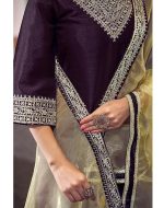 Women's Rayon Viscose Embroidery Straight Kurta Pant with Dupatta Set