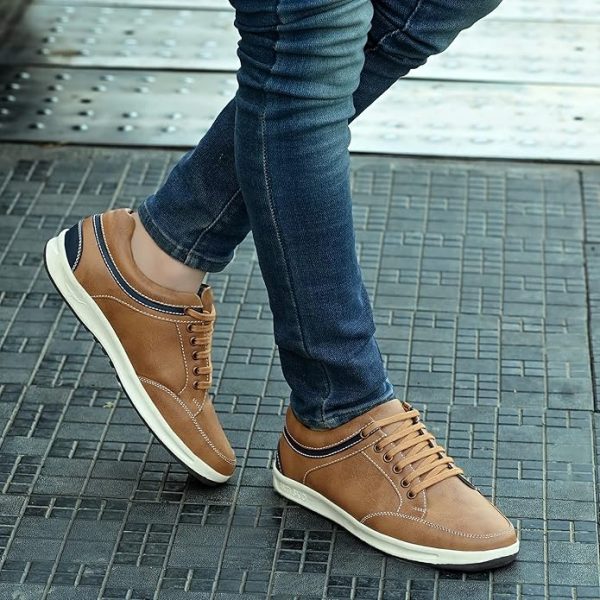 Men's Causal Sneakers | Sneakers for Men | Lace-Up Design | Rounded Front | Branded Casual Shoes with Soft Cushioned Insole | Fashion Sneakers| Anti Skid Sole