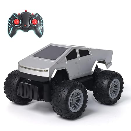 Jam & Honey Off Roader Rechargeable Remote Control Car | RC Car Monster Truck |4 Headlight Modes | in-Built Lithium Battery | C-Type Charging | Made in India (Silver)