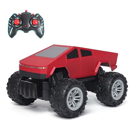 Jam & Honey Off Roader Rechargeable Remote Control Car | RC Car Monster Truck |4 Headlight Modes | in-Built Lithium Battery | C-Type Charging | Made in India (Red)