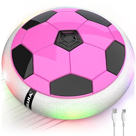 Mirana C-Type USB Rechargeable Battery Powered Hover Football Indoor Floating Hoverball Soccer | Air Football Smart | Made in India Fun Toy Best Gift for Kids Boys and Girls 2-10 Years (Pink)
