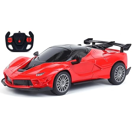 Jam & Honey Remote Control Car for Kids | High-Speed RC Car with Rechargeable Lithium Battery | Type-C Charging | LED Headlights | Red