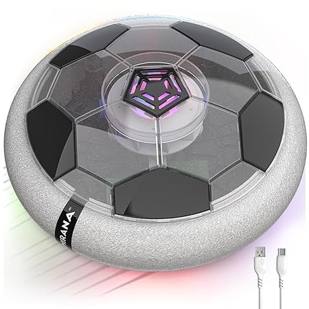 Mirana C-Type USB Rechargeable Battery Powered Hover Football Indoor Floating Hoverball Soccer | Air Football Smart | Made in India Fun Toy Best Gift for Kids Boys and Girls 2-10 Years (Transparent)