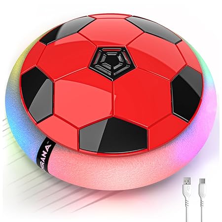 Mirana C-Type USB Rechargeable Battery Powered Hover Football Indoor Floating Hoverball Soccer | Air Football Smart | Made in India Fun Toy Best Gift for Kids Boys and Girls 2-10 Years (Red)