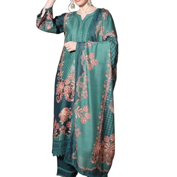 Women’s Digital Print Muslin Kurta Palazzo Set