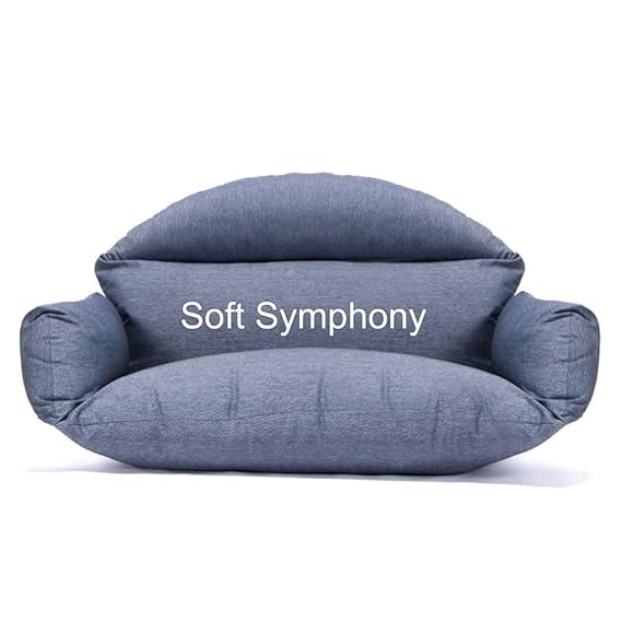 Soft Symphony Cushions for Double Seater Swing Chair - Polyester Cloth Cushion for Hanging/Outdoor Egg/Garden Jhula - Seat Padded Pillow Charcole