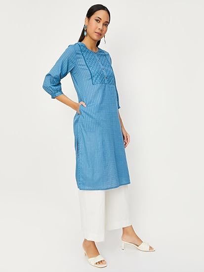 Women's Cotton Blend Regular Fit Casual Kurta