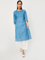 Women's Cotton Blend Regular Fit Casual Kurta