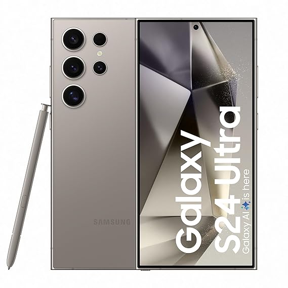 Samsung Galaxy S24 Ultra 5G AI Smartphone with Galaxy AI (Titanium Grey, 12GB, 512GB Storage), Snapdragon 8 Gen 3, 200 MP Camera with ProVisual Engine and 5000mAh Battery