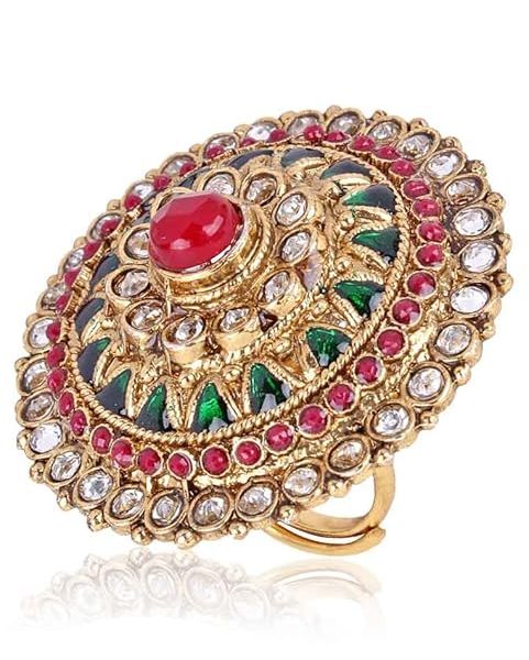Fashion Gold Plated Ring for Women (Multicolor, 6683r)