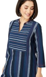 Women's Cotton Regular Fit Striped Regular Kurta
