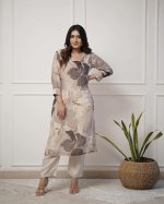 Women's Chanderi Straight Printed Kurta with Pant