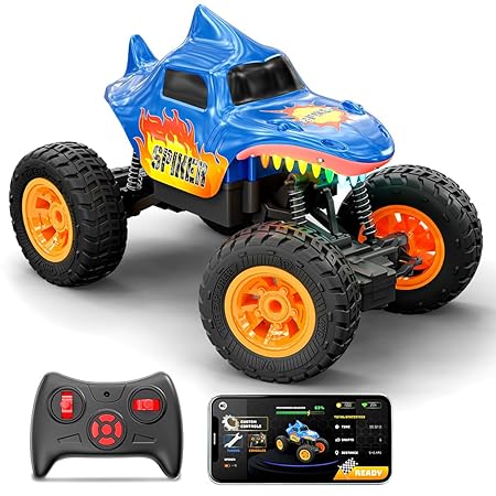 Mirana Spiker 2WD RC Car for Kids | High-Speed ATV Remote & App-Controlled Rock Crawler | USB Rechargeable Offroad Monster Truck with Bluetooth Speakers & RGB Lights | for Boys & Girls (Blue)