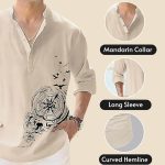 Men's Cotton Blend Mandarin Collar Self One Design Full Sleeve Casual Short Kurta