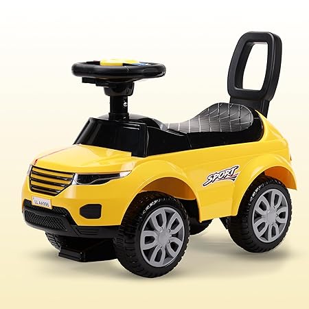LuvLap Starlight Ride on & Car for Kids with Music & Horn Steering, Push Car for Baby with Backrest, Safety Guard, Under Seat Storage & Big Wheels, Ride on for Kids 1 to 3 Years Upto 25 Kgs (Yellow)