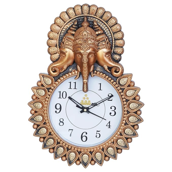 Plastic Designer Ganesha Wall Clock for Home and Office Decor