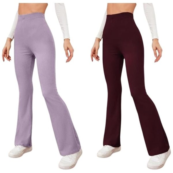 Women's Stretch Fit Mid Rise Western Trousers Pants
