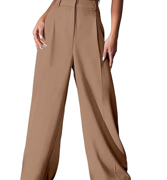 Women High Rise High Waist Trousers Flared Korean Style Formal Pants