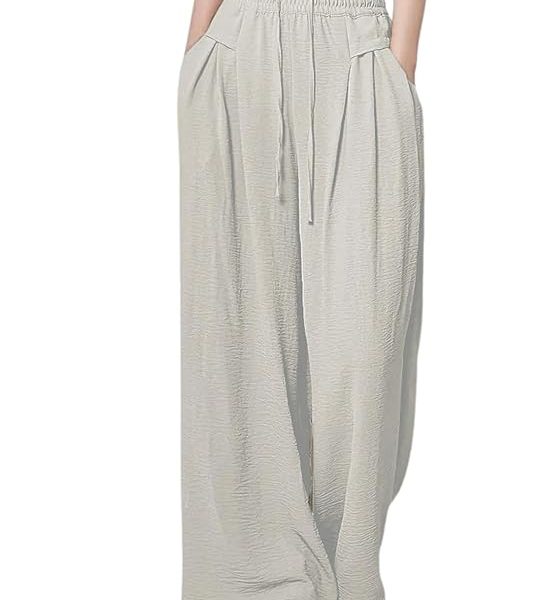 High Waist Polycotton Trousers for Women
