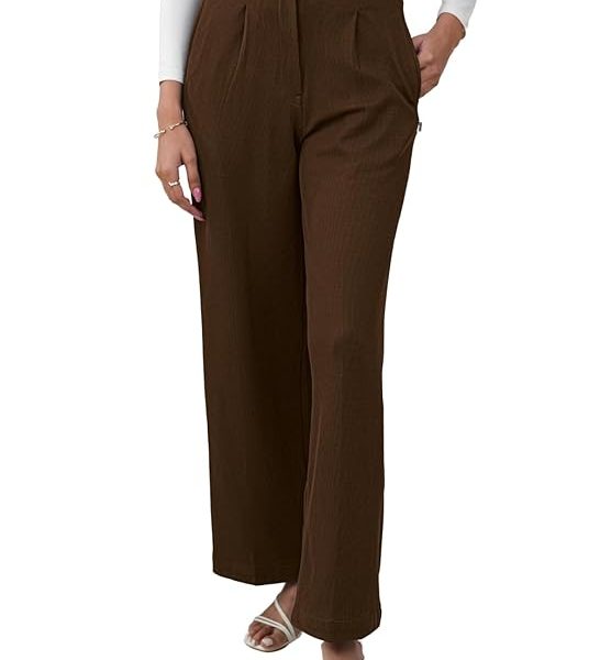 High Waist Cotton Trousers for Women