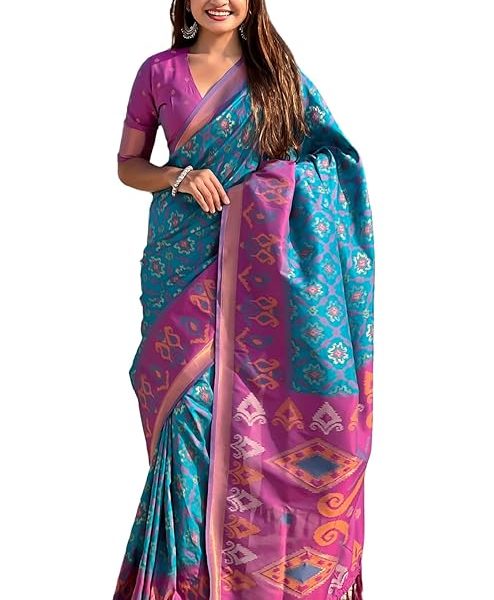 Women's Kanjivaram Soft Silk Sarees With Unstitched Blouse Piece