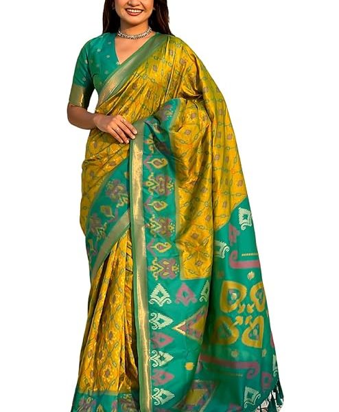 Women's Kanjivaram Soft Silk Sarees With Unstitched Blouse Piece